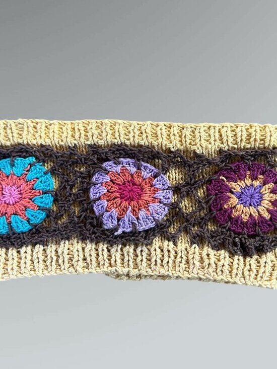 Handmade in Nepal Colorful Floral 100% Cotton Crochet Headband main image 8